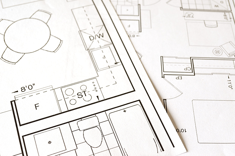 Plan d'une maison en construction