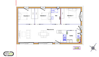 Plan plain-pied fonctionnel en bois à Montoir-de-Bretagne (44)