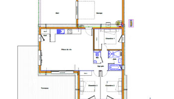 Plan maison bois et toiture ardoisée à Plouër-sur-Rance (22)