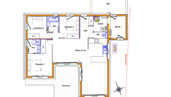 Plan plain-pied bois monopente à Saint-Gildas de Rhyus (56)