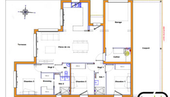 Plan plain-pied en bois mixte à Rennes (35)