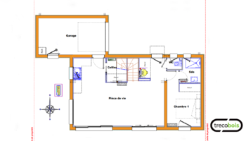 Plan maison bois design et écologique à Grand Champ (56)