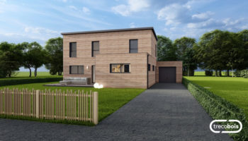 Projet d’une maison bois familiale à étage et toit plat à Carantec (29)