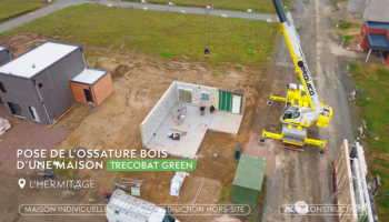 Construction Bois en action : Pose de l’ossature bois d’une maison à L’Hermitage (35)